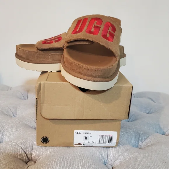 UGG Womens Laton Slide, Chestnut (Size: 8 - NEW) - Picture 2 of 12